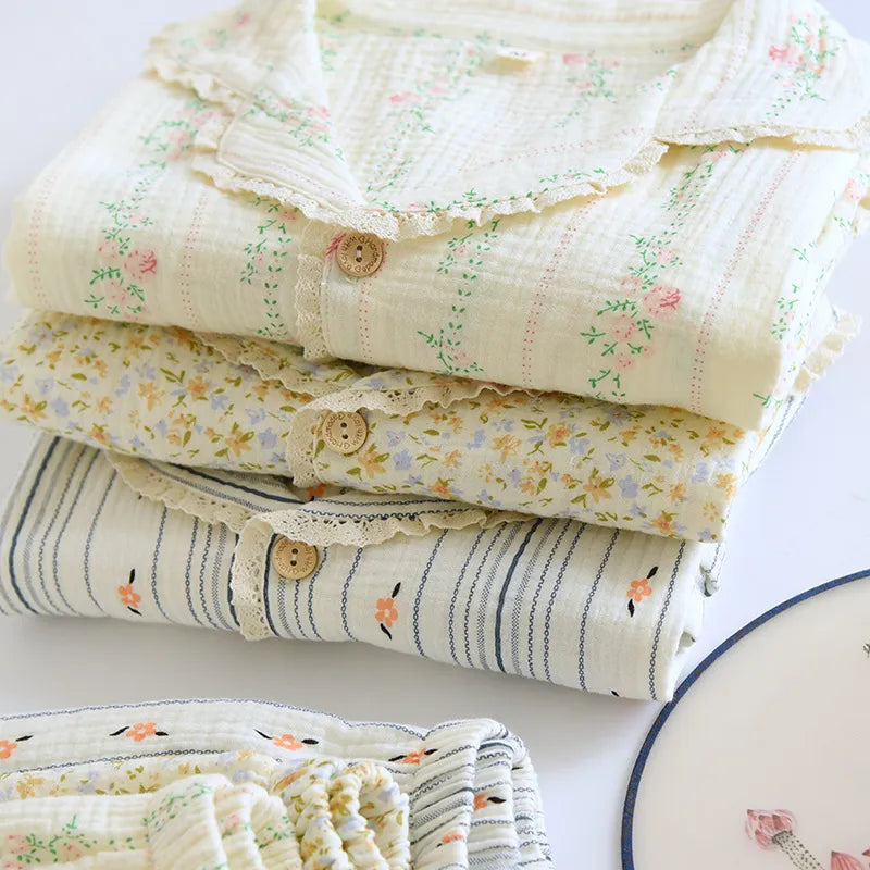 Short Bloom Pyjamas – 100% Muslin Bomuld