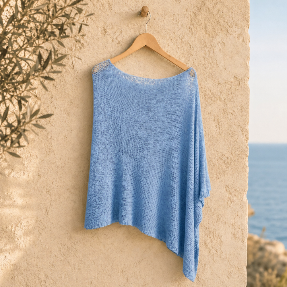 Strikket Fleece Poncho