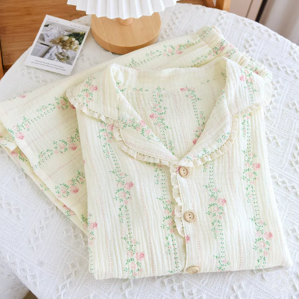 Short Bloom Pyjamas – 100% Muslin Bomuld