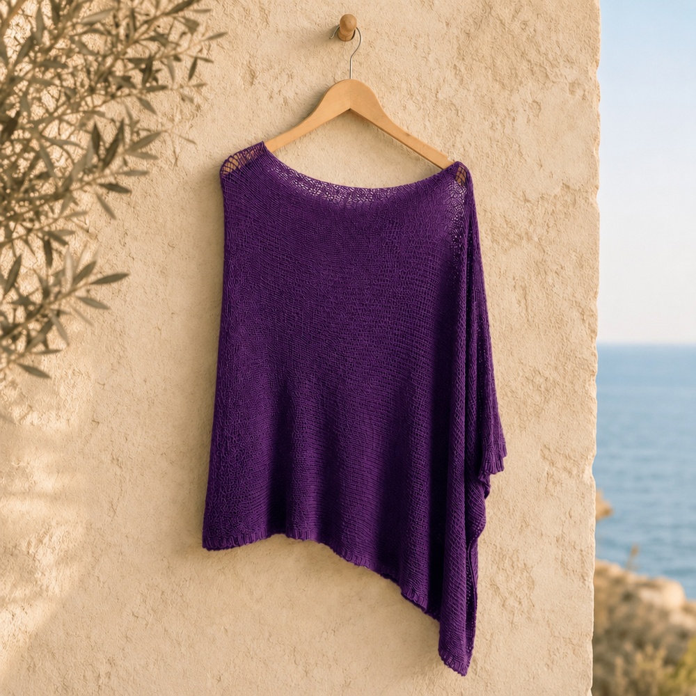 Strikket Fleece Poncho