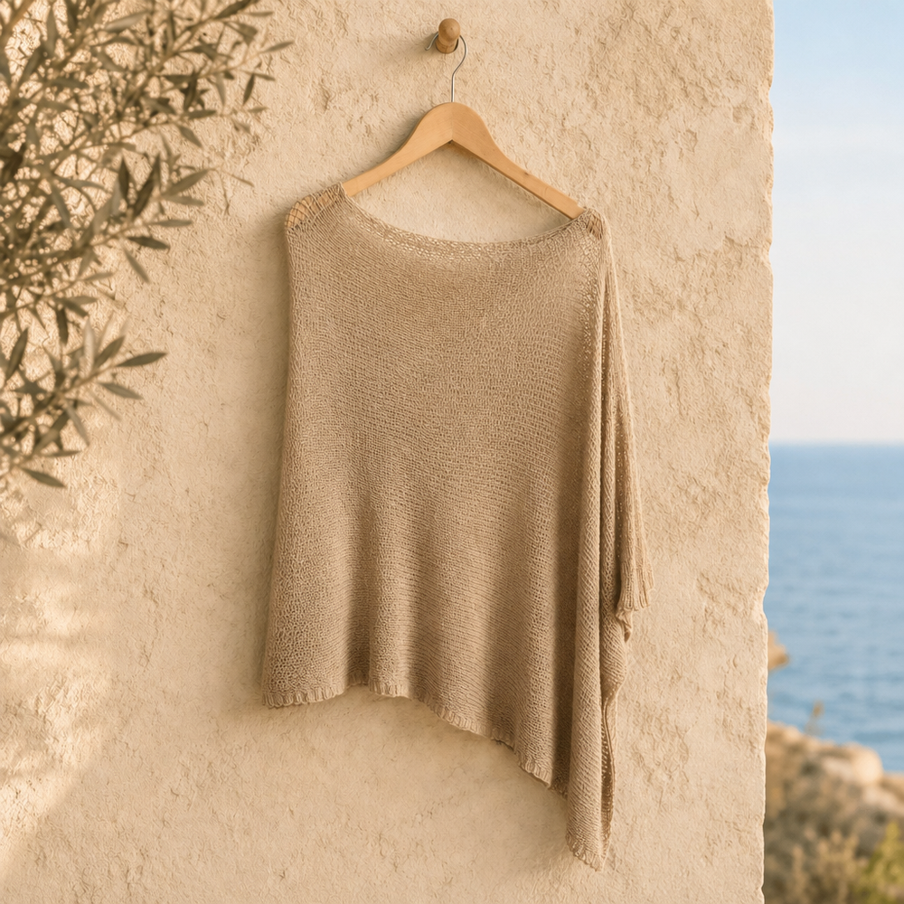 Strikket Fleece Poncho