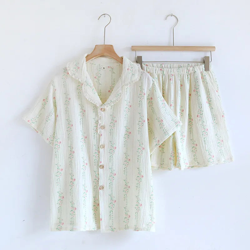 Short Bloom Pyjamas – 100% Muslin Bomuld