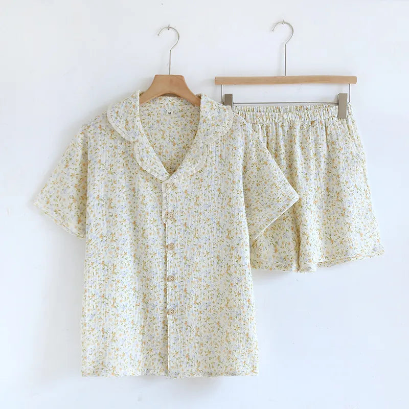 Short Bloom Pyjamas – 100% Muslin Bomuld