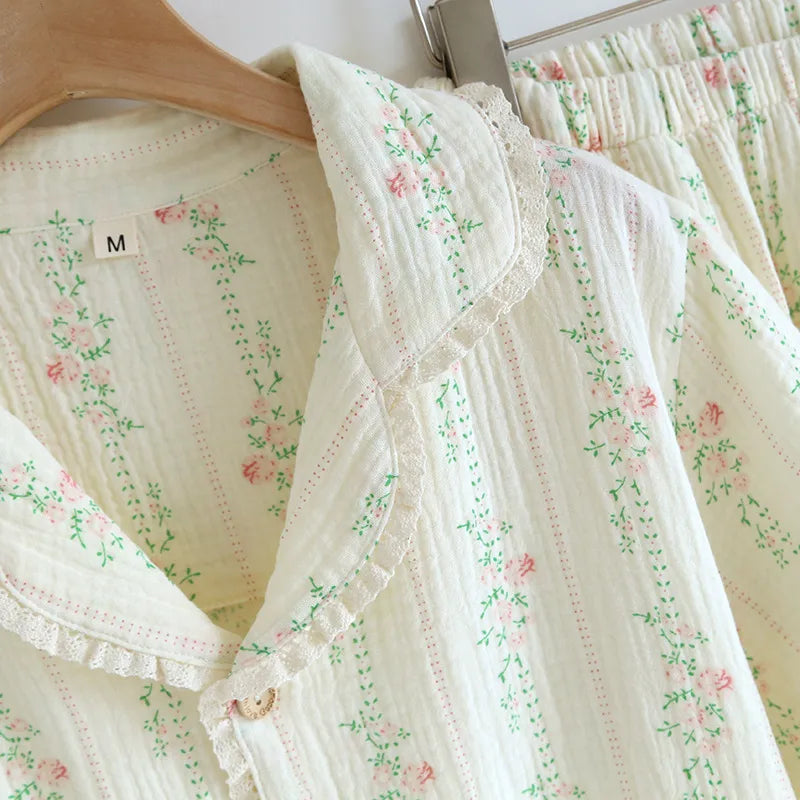 Short Bloom Pyjamas – 100% Muslin Bomuld