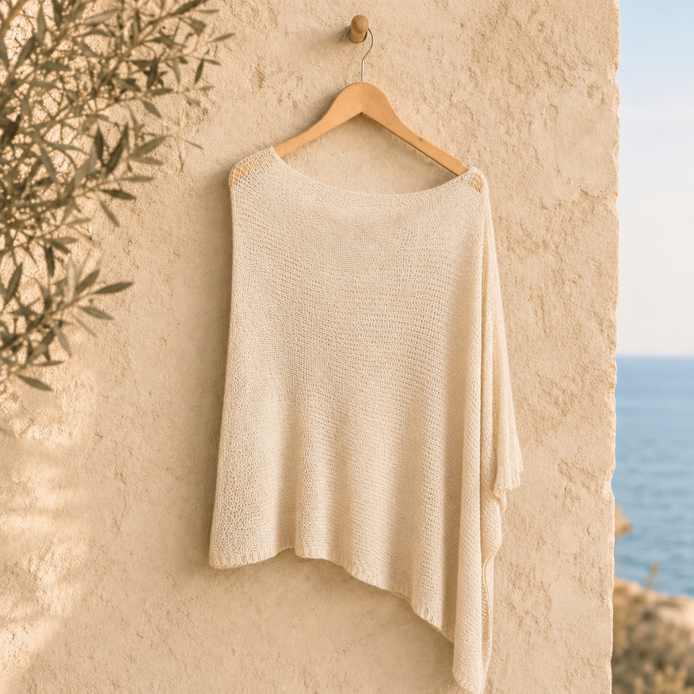 Strikket Fleece Poncho