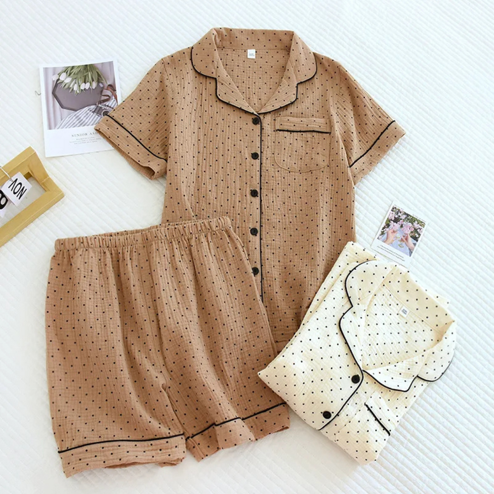 Muslin Dot Pyjamas – 100% Muslin Bomuld