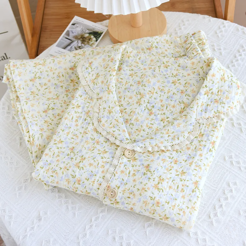 Short Bloom Pyjamas – 100% Muslin Bomuld