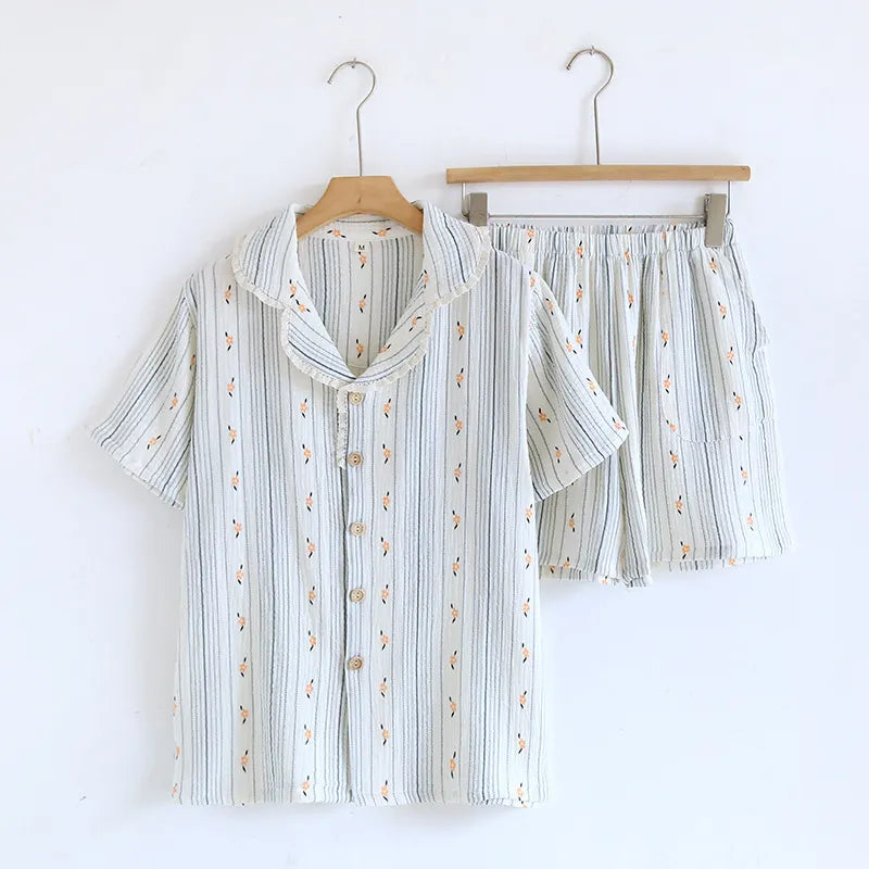 Short Bloom Pyjamas – 100% Muslin Bomuld