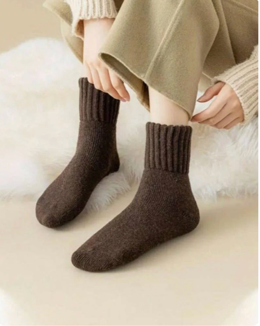 Strikkede Fleece Sokker – 5-pak
