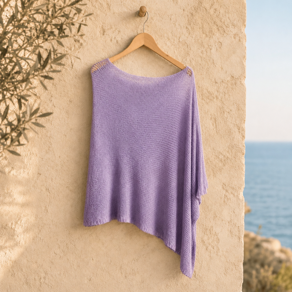 Strikket Fleece Poncho