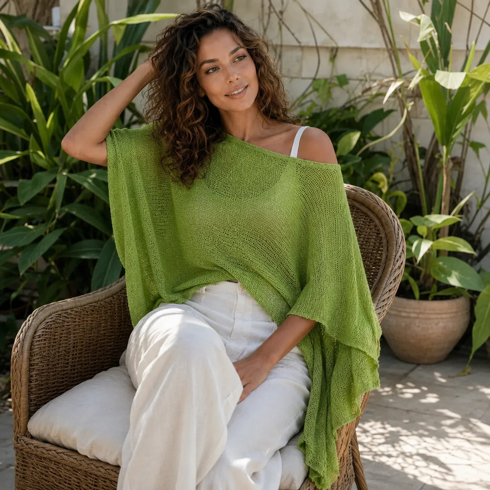 Strikket Fleece Poncho