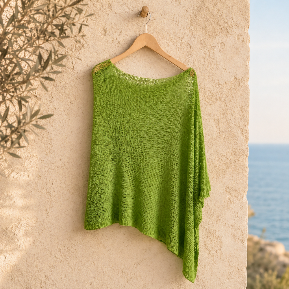 Strikket Fleece Poncho