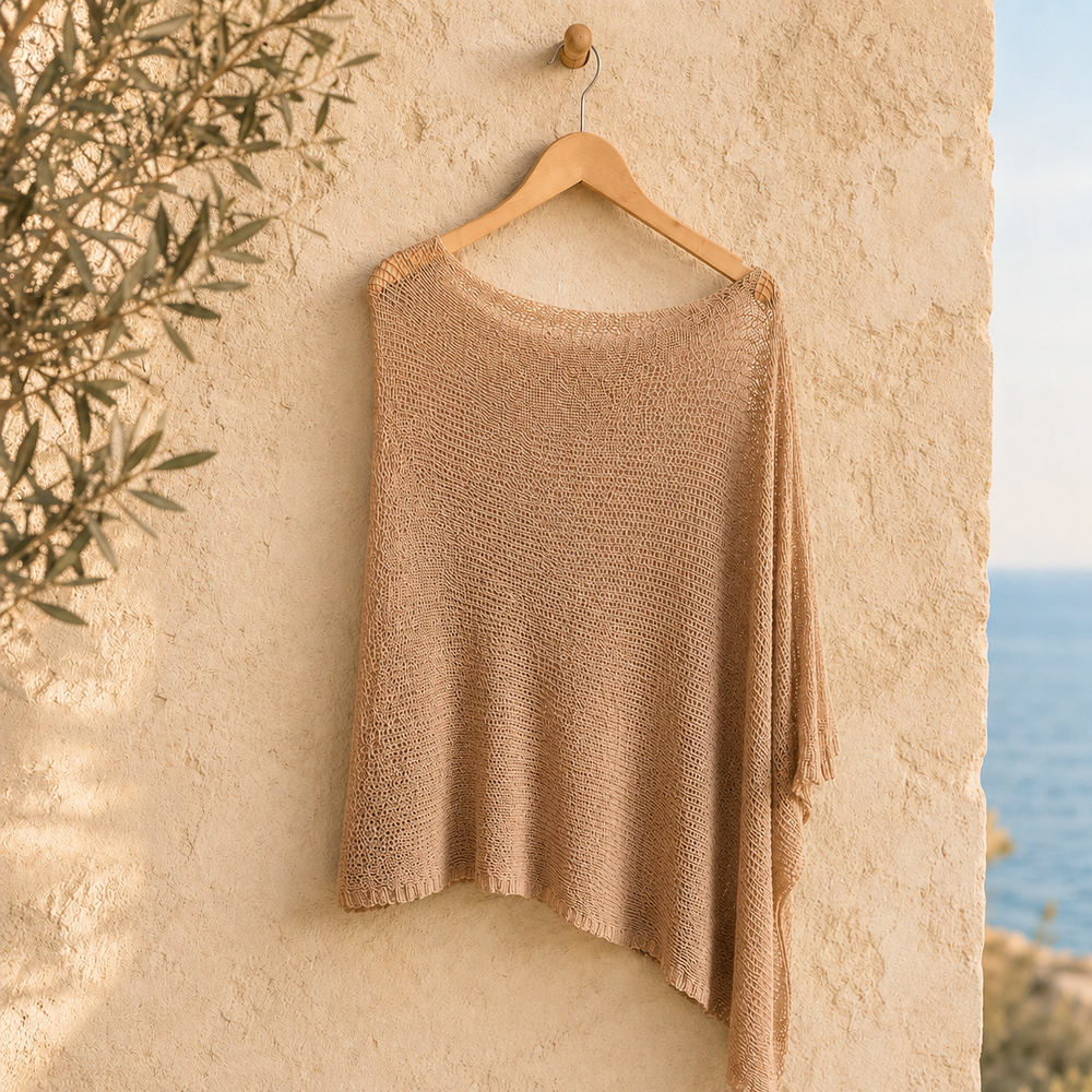 Strikket Fleece Poncho