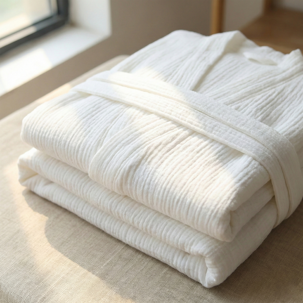 Firesæsoners Badekåbe – 100% Muslin Bomuld