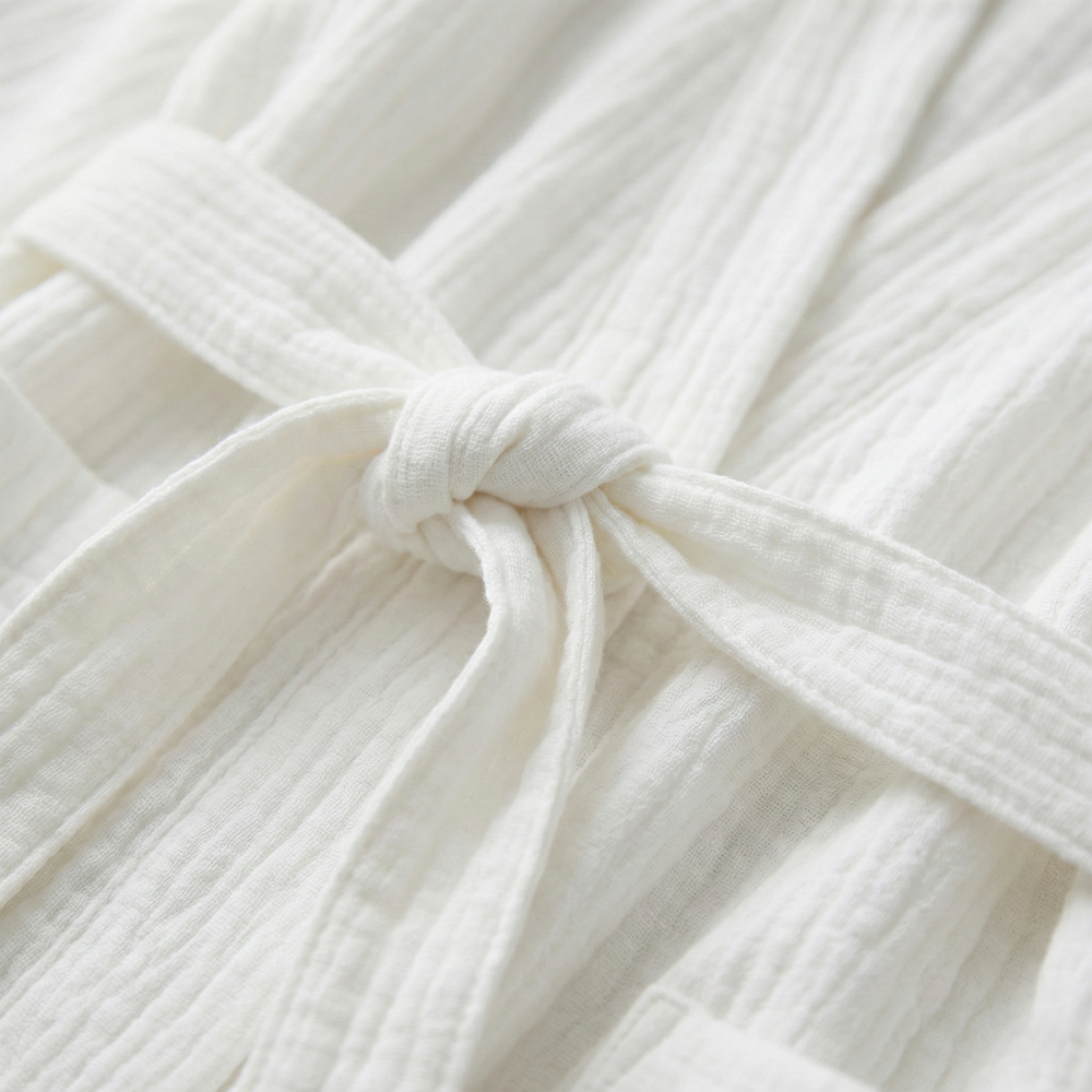 Firesæsoners Badekåbe – 100% Muslin Bomuld