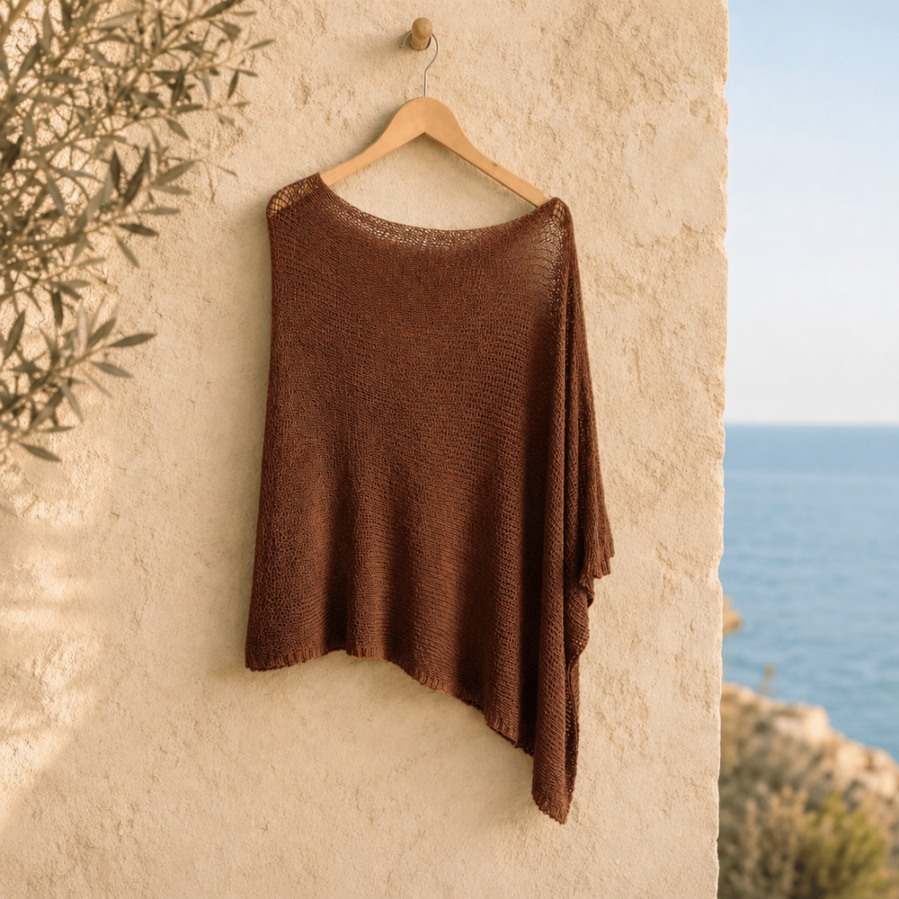 Strikket Fleece Poncho